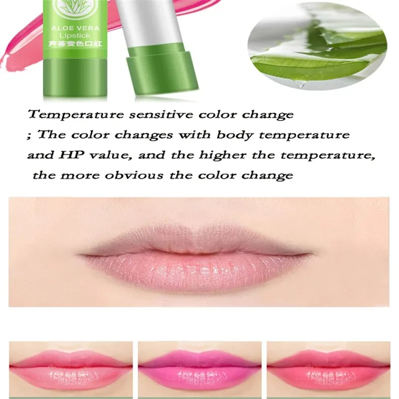 1PC Moisturizing Aloe Color Changing Lipstick Long Term Moisturizing